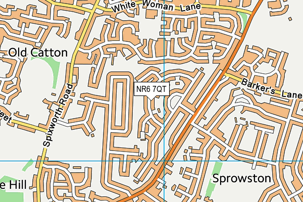 NR6 7QT map - OS VectorMap District (Ordnance Survey)