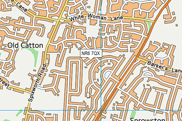 NR6 7QX map - OS VectorMap District (Ordnance Survey)