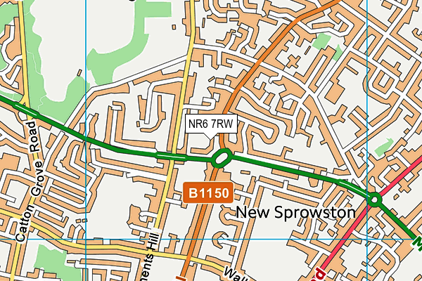 NR6 7RW map - OS VectorMap District (Ordnance Survey)