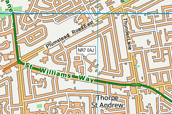 St William's Primary School map (NR7 0AJ) - OS VectorMap District (Ordnance Survey)