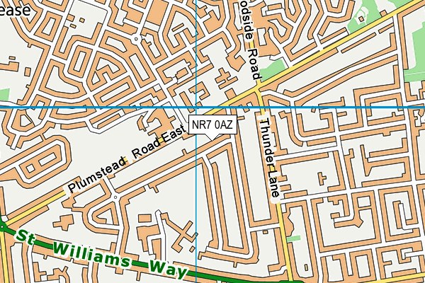 NR7 0AZ map - OS VectorMap District (Ordnance Survey)