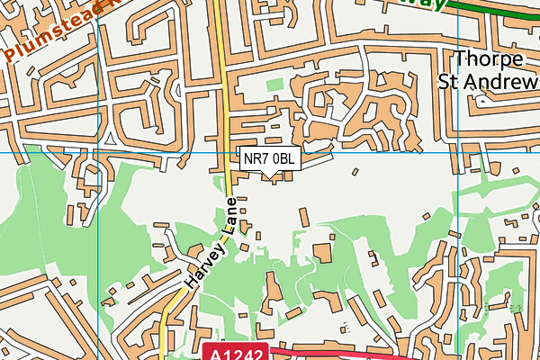 NR7 0BL map - OS VectorMap District (Ordnance Survey)