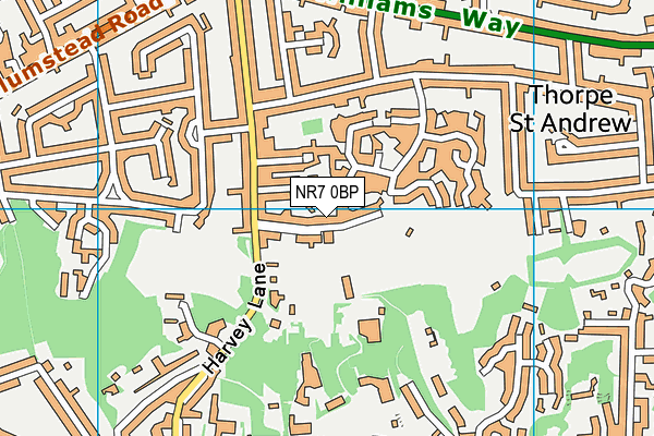 NR7 0BP map - OS VectorMap District (Ordnance Survey)