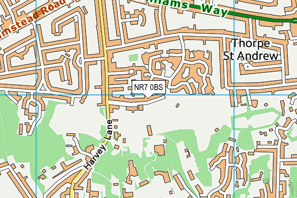 NR7 0BS map - OS VectorMap District (Ordnance Survey)