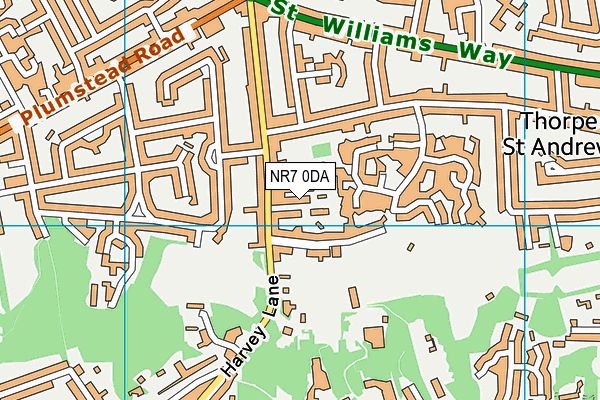 NR7 0DA map - OS VectorMap District (Ordnance Survey)