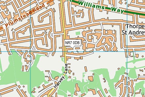 NR7 0DB map - OS VectorMap District (Ordnance Survey)
