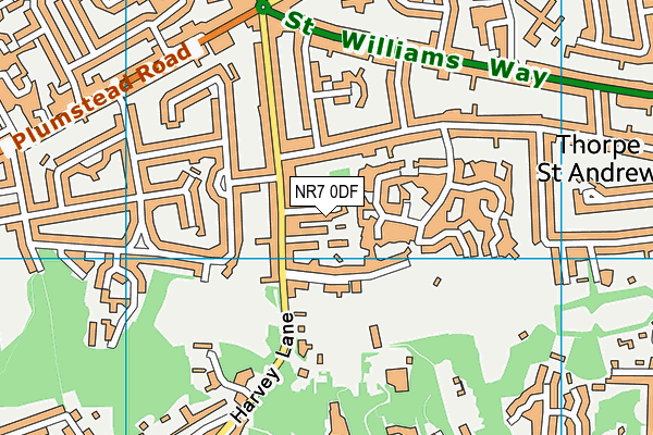 NR7 0DF map - OS VectorMap District (Ordnance Survey)