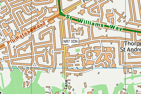 NR7 0DN map - OS VectorMap District (Ordnance Survey)