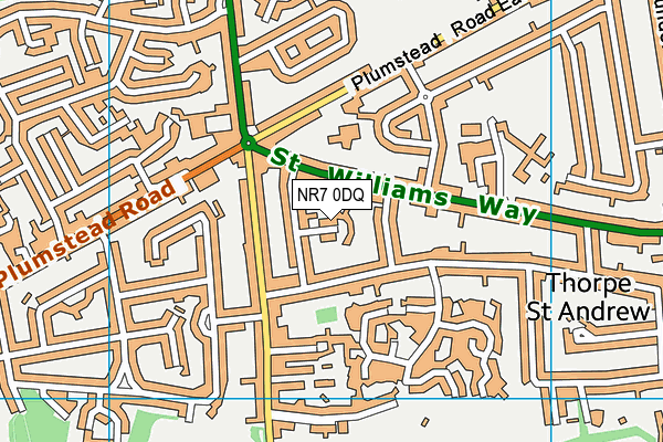 NR7 0DQ map - OS VectorMap District (Ordnance Survey)