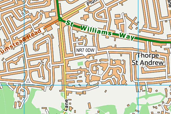 NR7 0DW map - OS VectorMap District (Ordnance Survey)