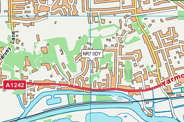 NR7 0DY map - OS VectorMap District (Ordnance Survey)