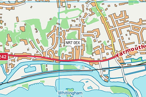 NR7 0EX map - OS VectorMap District (Ordnance Survey)
