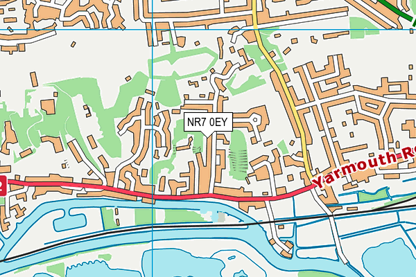 NR7 0EY map - OS VectorMap District (Ordnance Survey)