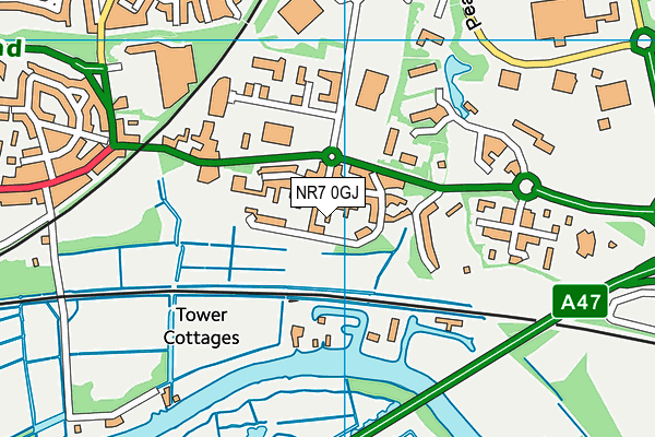 NR7 0GJ map - OS VectorMap District (Ordnance Survey)
