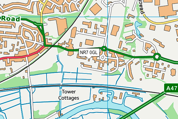 NR7 0GL map - OS VectorMap District (Ordnance Survey)