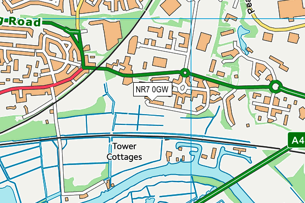 NR7 0GW map - OS VectorMap District (Ordnance Survey)