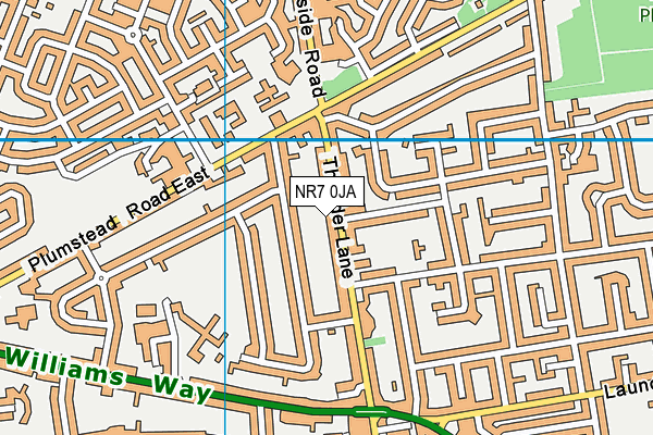 NR7 0JA map - OS VectorMap District (Ordnance Survey)