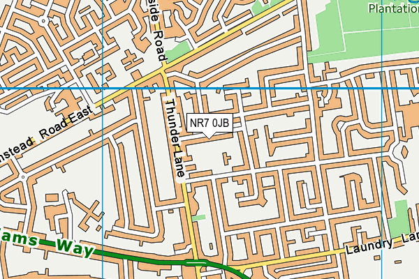 NR7 0JB map - OS VectorMap District (Ordnance Survey)