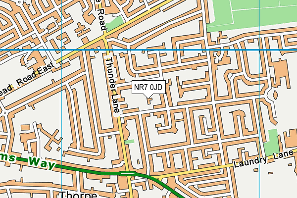 NR7 0JD map - OS VectorMap District (Ordnance Survey)