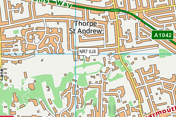 NR7 0JX map - OS VectorMap District (Ordnance Survey)