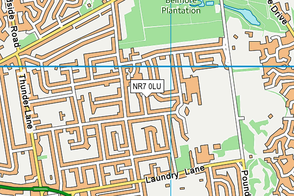 NR7 0LU map - OS VectorMap District (Ordnance Survey)