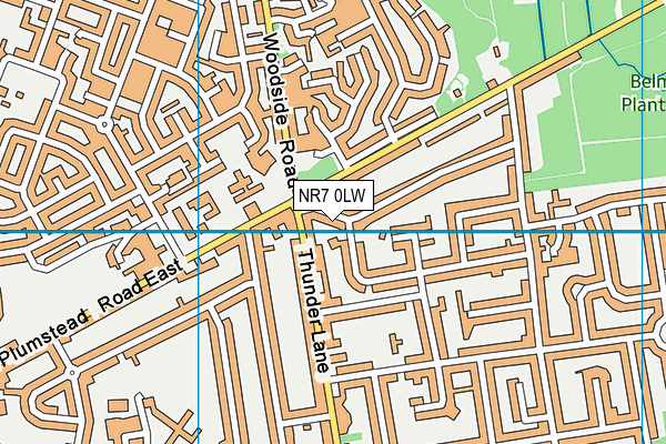 NR7 0LW map - OS VectorMap District (Ordnance Survey)