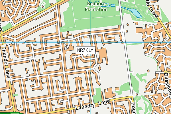 NR7 0LY map - OS VectorMap District (Ordnance Survey)