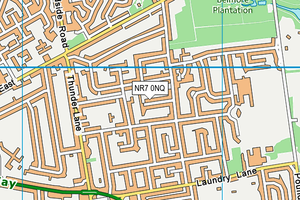 NR7 0NQ map - OS VectorMap District (Ordnance Survey)
