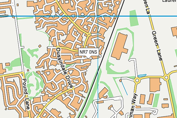 NR7 0NS map - OS VectorMap District (Ordnance Survey)