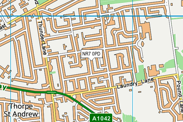 NR7 0PD map - OS VectorMap District (Ordnance Survey)