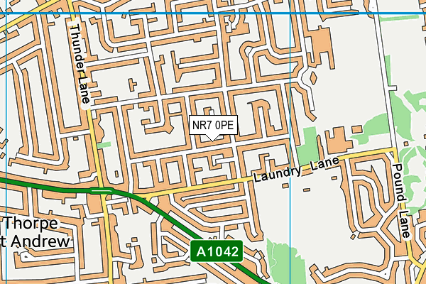 NR7 0PE map - OS VectorMap District (Ordnance Survey)