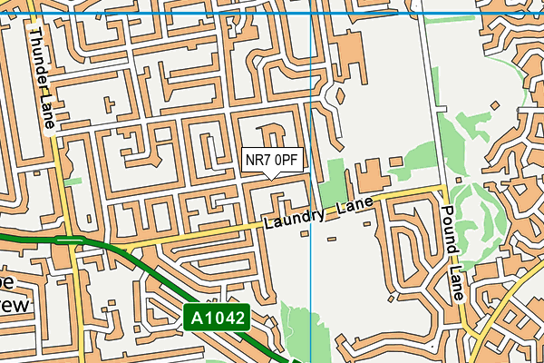 NR7 0PF map - OS VectorMap District (Ordnance Survey)