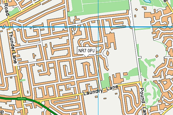 NR7 0PJ map - OS VectorMap District (Ordnance Survey)