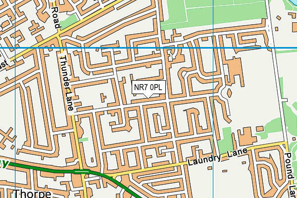 NR7 0PL map - OS VectorMap District (Ordnance Survey)