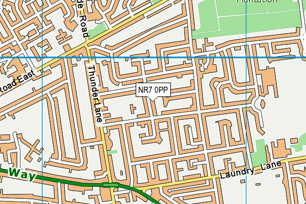 NR7 0PP map - OS VectorMap District (Ordnance Survey)
