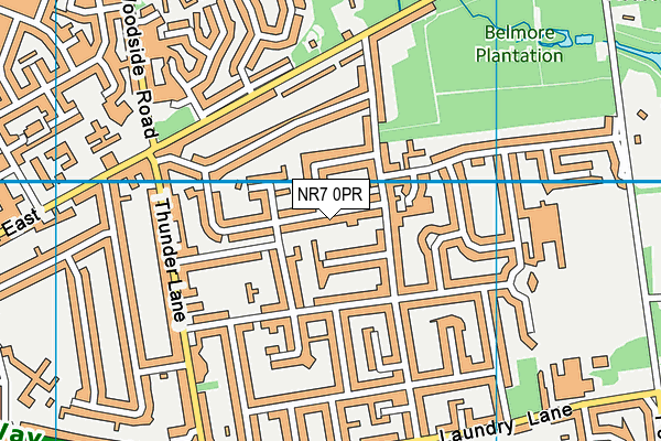 NR7 0PR map - OS VectorMap District (Ordnance Survey)
