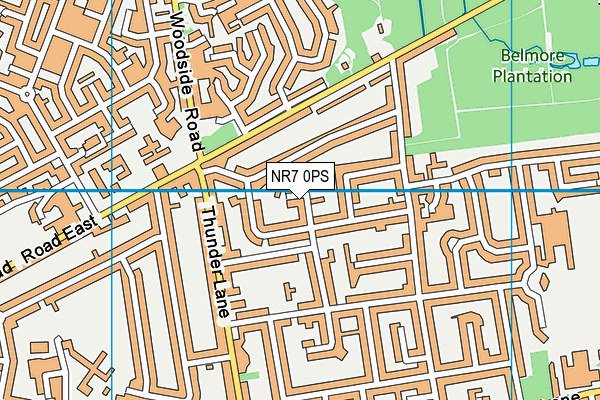 NR7 0PS map - OS VectorMap District (Ordnance Survey)