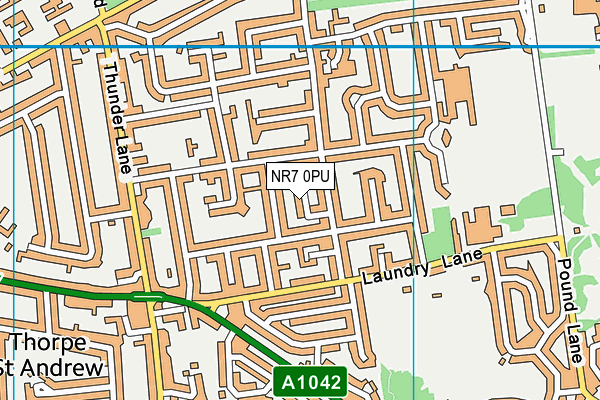 NR7 0PU map - OS VectorMap District (Ordnance Survey)