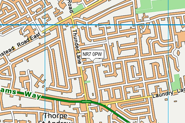 NR7 0PW map - OS VectorMap District (Ordnance Survey)