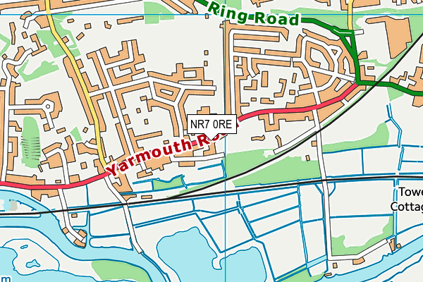 NR7 0RE map - OS VectorMap District (Ordnance Survey)