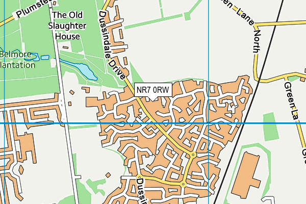 NR7 0RW map - OS VectorMap District (Ordnance Survey)