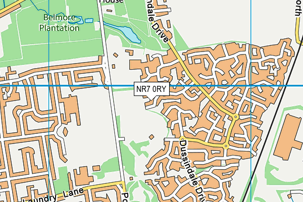 NR7 0RY map - OS VectorMap District (Ordnance Survey)