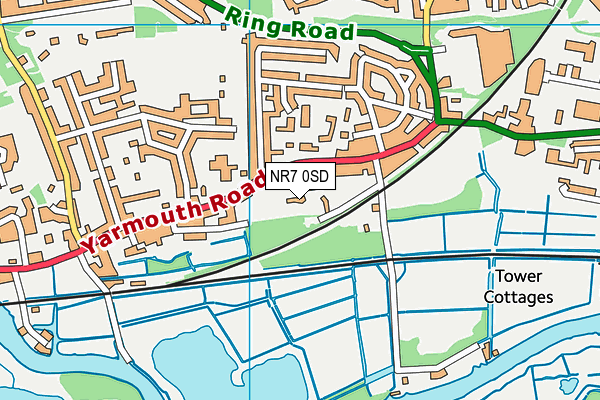 NR7 0SD map - OS VectorMap District (Ordnance Survey)