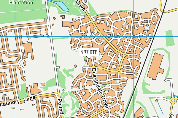 NR7 0TF map - OS VectorMap District (Ordnance Survey)