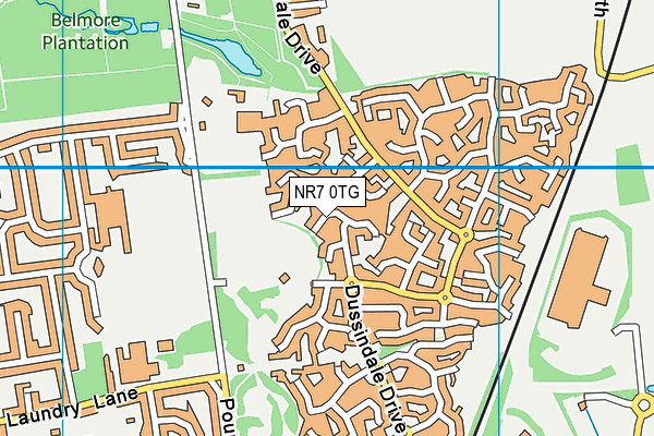 NR7 0TG map - OS VectorMap District (Ordnance Survey)