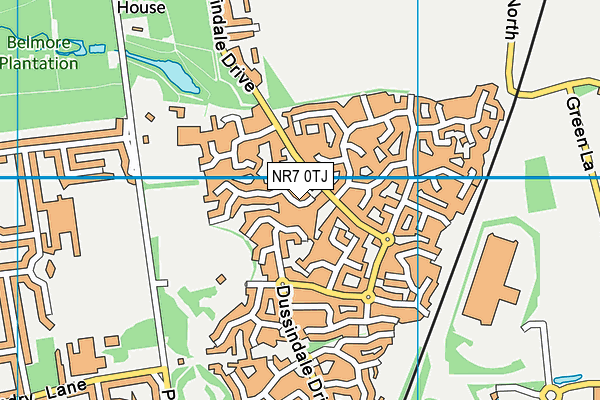 NR7 0TJ map - OS VectorMap District (Ordnance Survey)