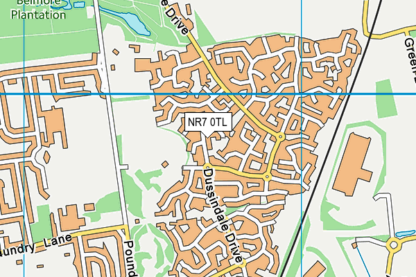 NR7 0TL map - OS VectorMap District (Ordnance Survey)