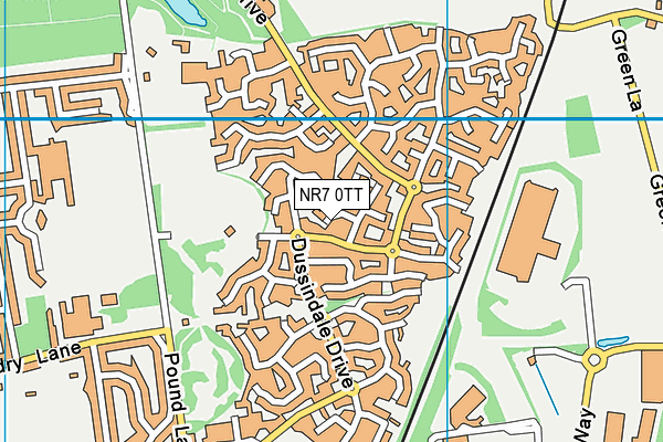 NR7 0TT map - OS VectorMap District (Ordnance Survey)