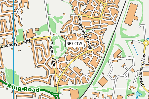 NR7 0TW map - OS VectorMap District (Ordnance Survey)