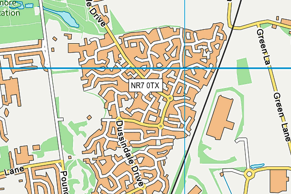 NR7 0TX map - OS VectorMap District (Ordnance Survey)